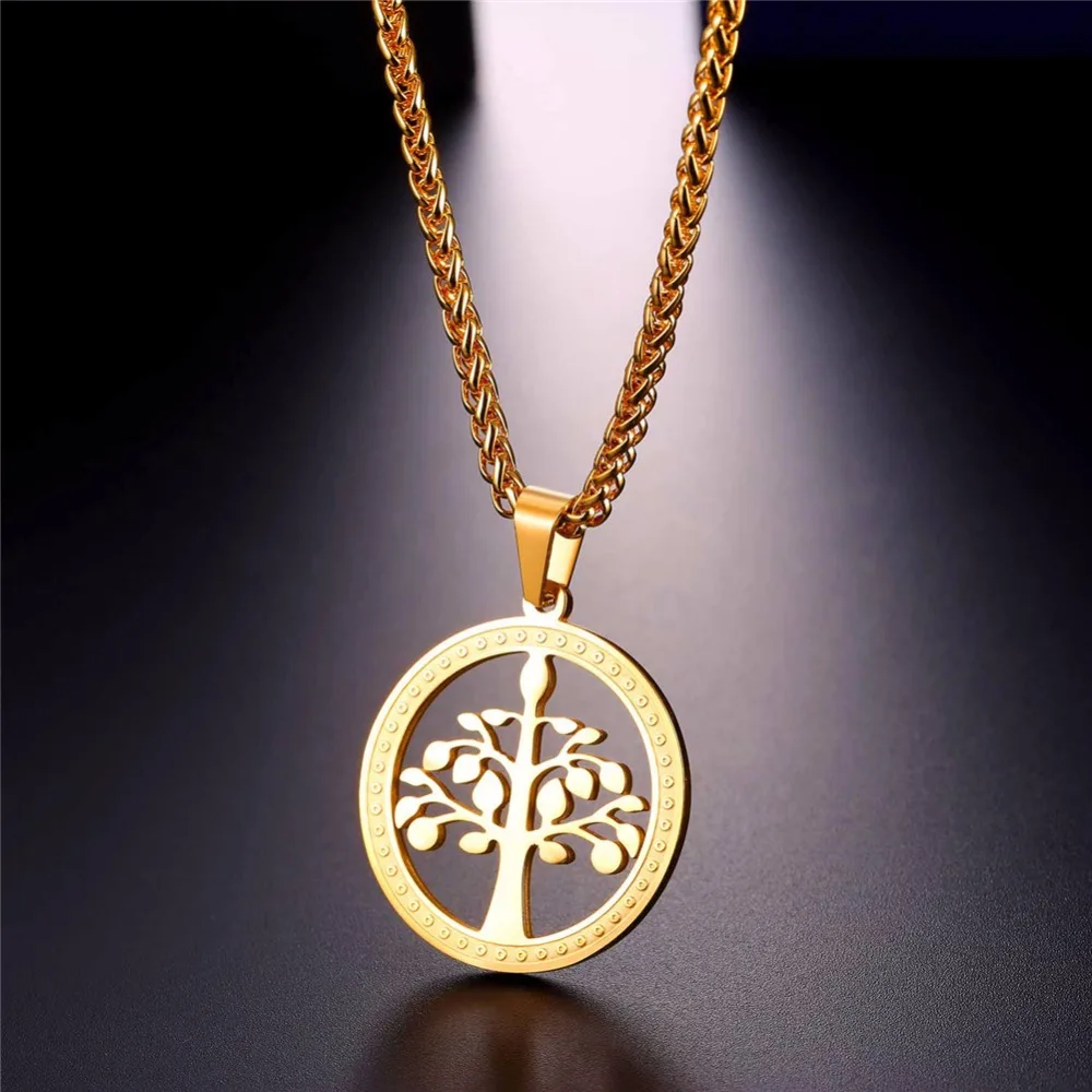 Цепочка с подвеской и серьги гвоздики в виде дерева жизни|jewelry sets|tree of lifetree life set |