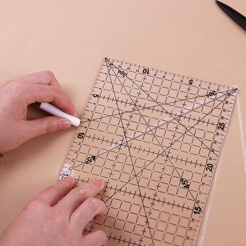 Прозрачный квадратный рисунок Лоскутная линейка точные масштабные линии для изготовления одежды Высококачественные Акриловые Швейные Инструменты 15x30 см