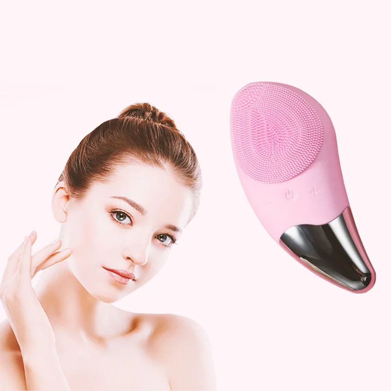 Electric Silicone Facial Cleanser Brush Face Cleaning Washing Sonic Vibration Massage Skin