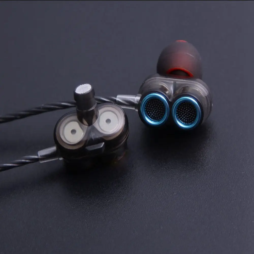 DR.CASE High Quality Bluetooth Earphone Double Moving Coils Magnetic Bass Quad-core Speakers 3.5mm Mini Stereo Sports Earphones