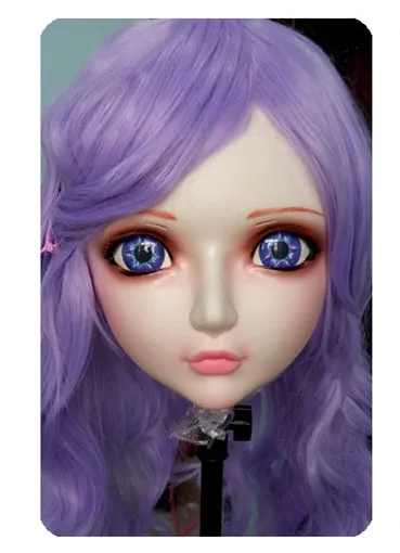 (DM018) Women/Girl Sweet Resin Half Head Kigurumi BJD Mask Cosplay Japanese Anime Lifelike Lolita Crossdressing Sex Doll | Тематическая