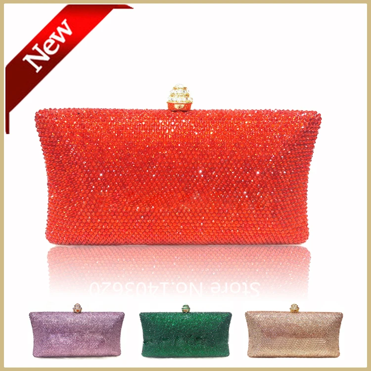 

DHL Free Luxury Brand Women Evening Bags Wedding Purses Women's Clutches Rhinestone Crystal Wedding Bag Party Handbags Red Blue