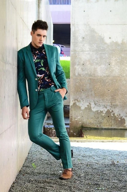 Traje verde hombres últimos diseños 2018 Slim Fit Street Business hombres traje 2 chaqueta de esmoquin regreso al baile graduación hombres traje con pantalones _ - AliExpress Mobile