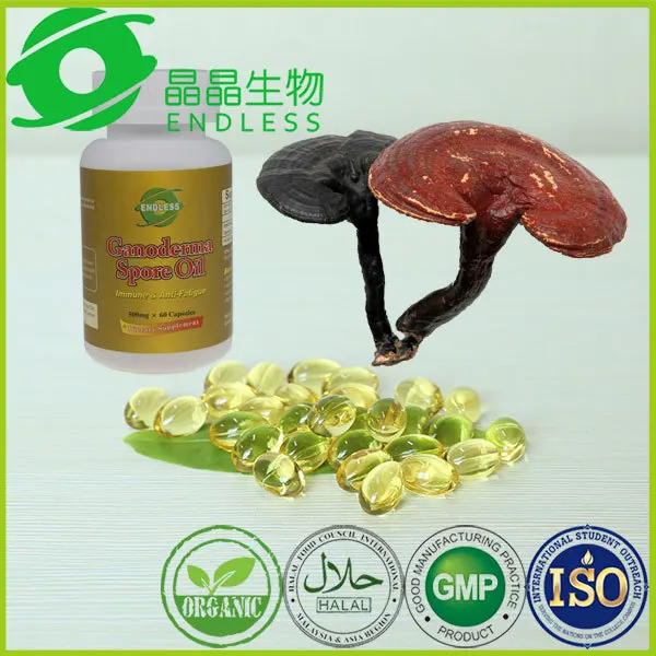 500mg 60 capsules/bottle chinese herbal medicine health ganoderma lucidum spore oil softgel