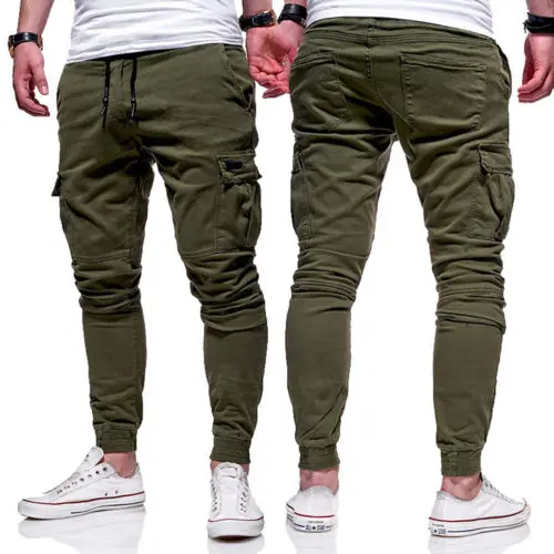 Hot Men Sport Pant Long Trousers Solid Male Fashion Tracksuit Fitness Workout Gym Sweatpants 2