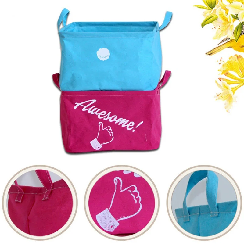 

Bag For Toys Non-Woven Fabric Desk Top Cosmetics Storage Box Office Stationery Storage Small Objects Basket Organization