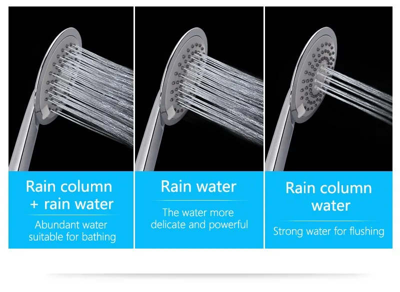 Hand Shower Head,3 Function Chuveiro Douchekop,Mist Showerheads,Multi-Function Three Water Round Handheld Shower Sprayer (5)