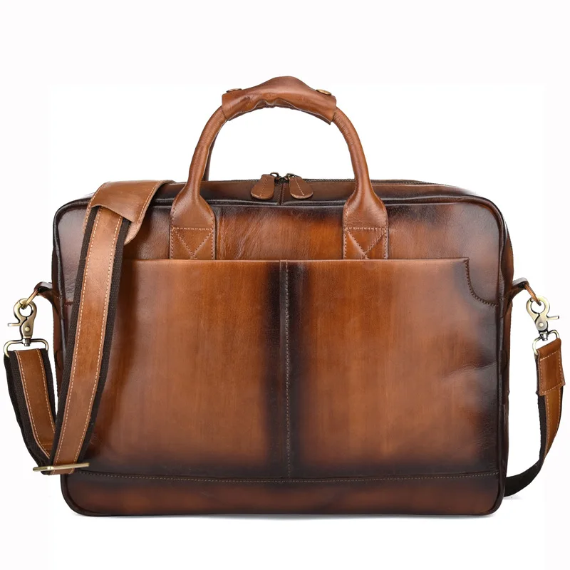 

Women Men Genuine Leather Shoulder Bag Vintage Black Brown Male Multifunctional Cowhide Handbag High Quality Big Crossbody Bag