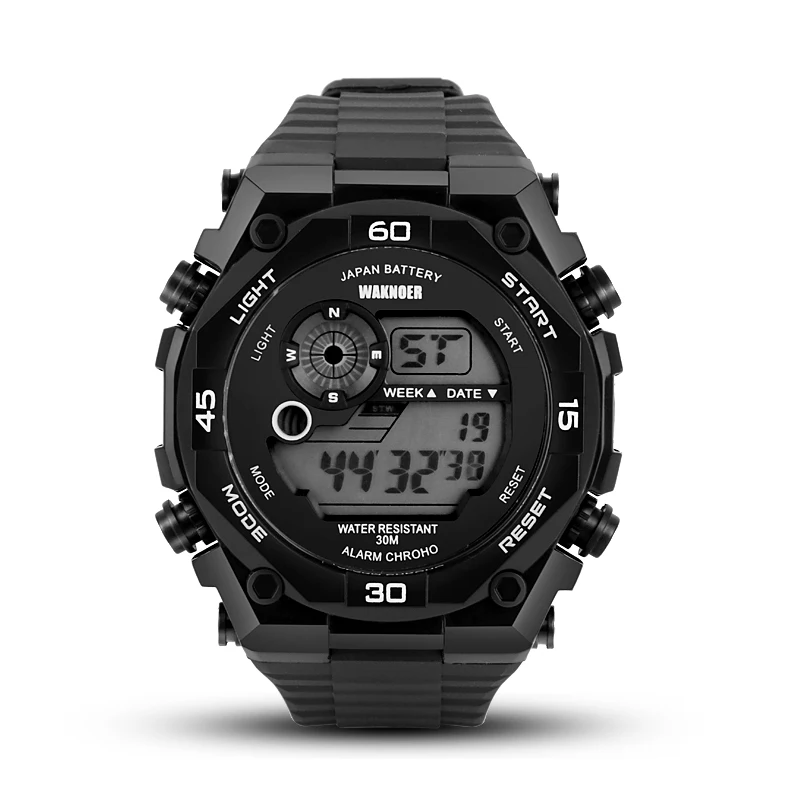 

2018 WAKNOER Top Brand Digital Watch Men Watch Waterproof Military Sport Men's Watch Fashion LED Watches Saat relogio masculino