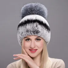 Осень-зима с натуральным кроличьим мехом шляпа женский натуральная меховая опушка Fox волосы мяч русский Hat Новая зимняя теплая шапка с натуральным кроличьим мехом новые модные