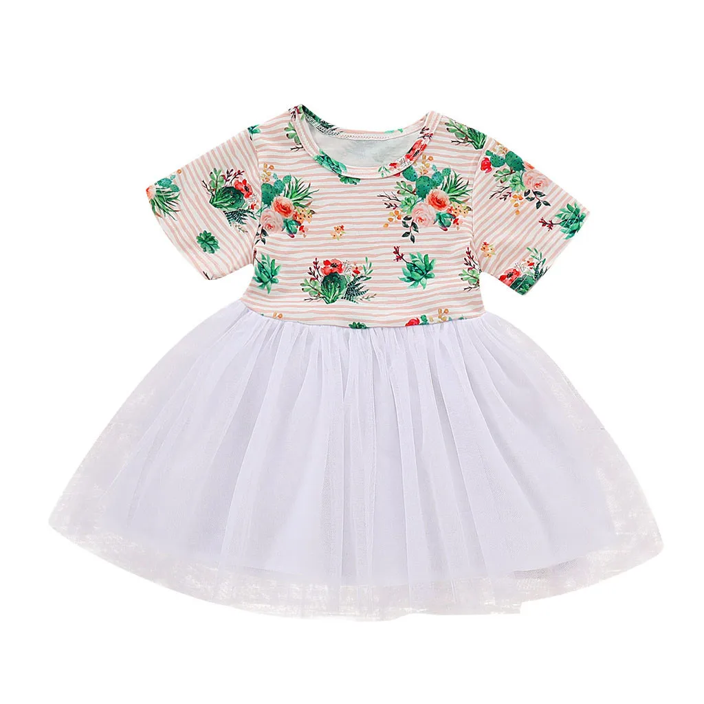 

Princess Dress Baby Dress Toddler Kid Baby Girl Short Sleeve Flower Lace Party Clothes newborn baby girl clothes Princess Dress