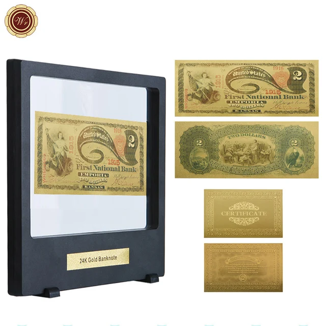 Wr 1875 Year 2 Dollar American Gold Banknote Home Decorative Fake Wr 1875 Year 2 Dollar American Gold Banknote Home Decorative Fake Money Currency Bill Note With