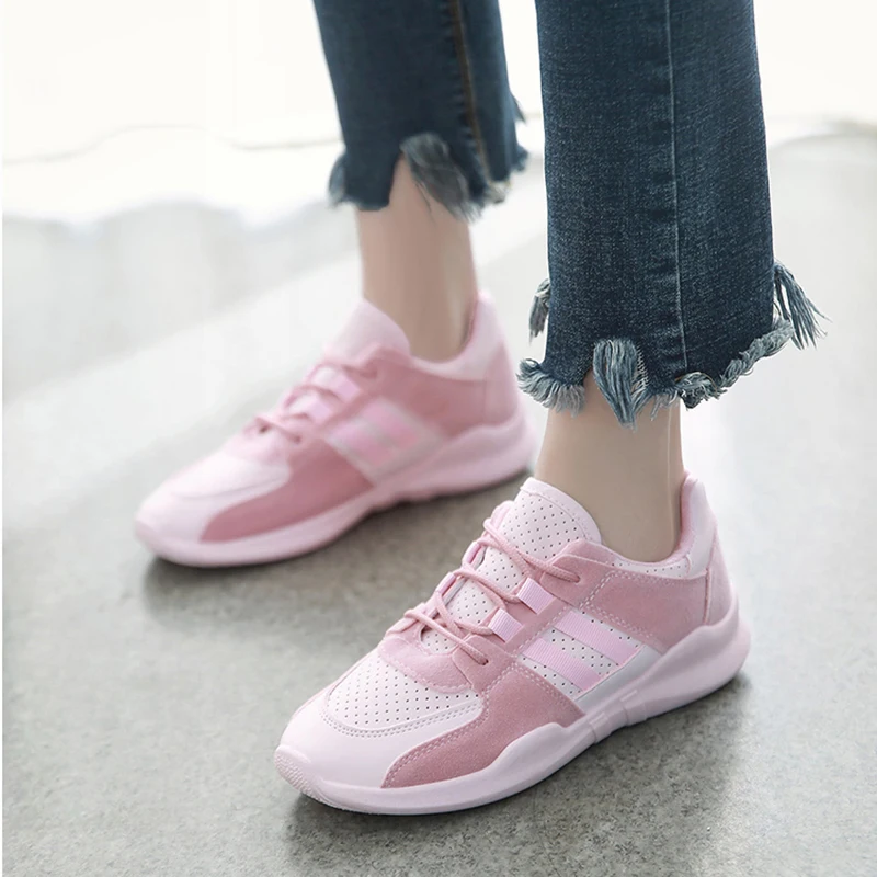 

2018 Women Sneakers Casual Shoes Women's Platform Womens Low Heels Lace Up Ladies Shoes