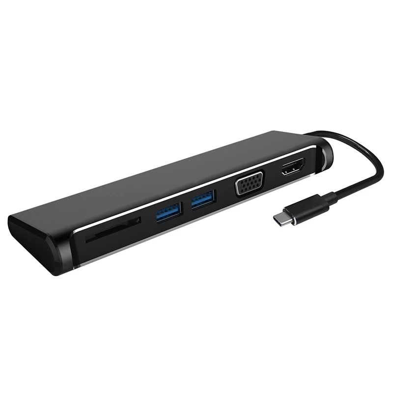 Amkle USB C концентратор 3 1 type к HDMI VGA 0 SD кард ридер адаптер 1080P видео конвертер для Macbook
