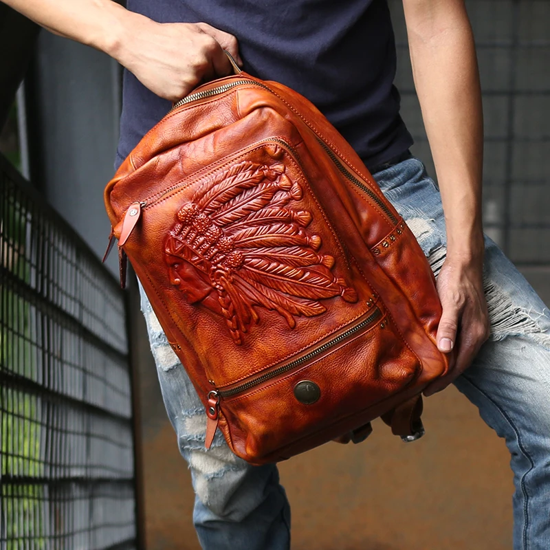 Taschen Rucksäcke Leder Schulter Rucksack 2 15 Laptop Und Original Männer Kapazität 1 Handgemachte Zoll Computer Retro Frauen Große Wildleder qwaHnpxz
