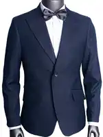 Midnight Blue Subtle Glen Check Men Suit Custom Made Slim Fit Glen Plaid Two-piece Suit Casual Peak Lapel With Ticket Pocket