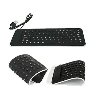 

Portable USB Mini Flexible Silicone PC Keyboard Foldable for Laptop Notebook Black MOSUNX Futural Digital F20