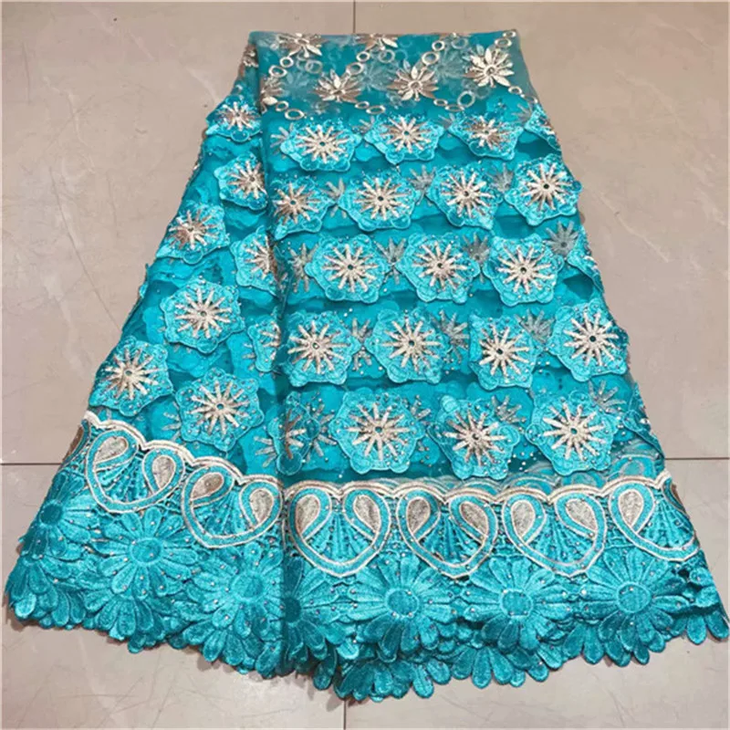 

2019 New Design Nigerian Lace Fabrics Latest Stones Mesh African Lace Fabric Bride Guipure French Net Lace Fabric