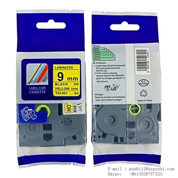 

10pcs/lot 9mm x 8 TZe-621 / TZ-621 Black on Yellow Label Tapes