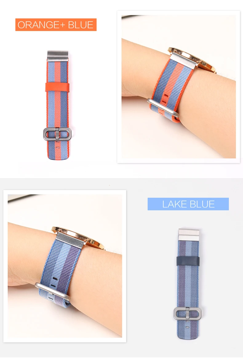 SIKAI 20 мм ремешок для наручных часов для Xiaomi Amazfit браслеты 20 мм нейлоновый браслет для Amazfit Bip Youth для samsung gear S2
