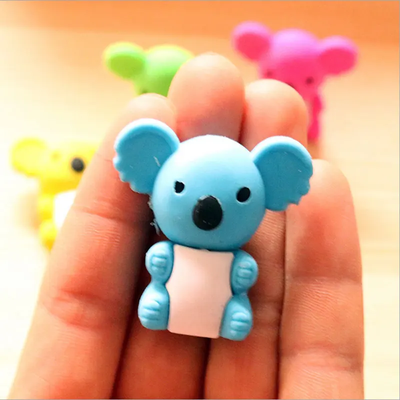 

1Pcs Stationery Supplies Kawaii Cartoon Pencil Erasers cute Koala Erasers office Correction Supplies Kid learning Gifts