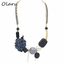 Olaru модное ожерелье-чокер с цветком для женщин, многослойное большое массивное ожерелье, ювелирные изделия, новинка года, подарок на Рождество
