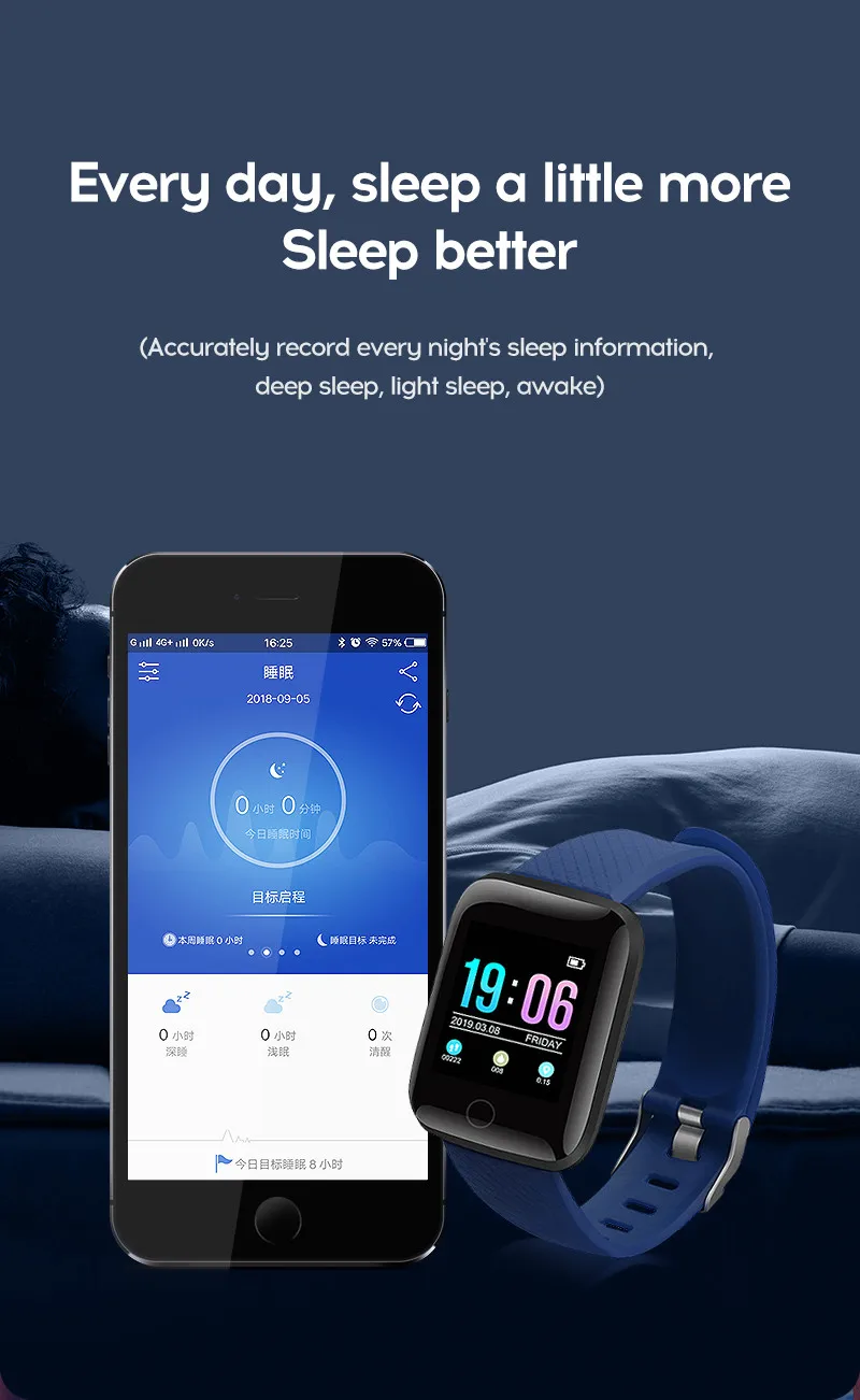 LYKRY A6S Smart Bracelet Fitness Tracker Heart Rate Blood Pressure Monitor Smart Band IP67 Waterproof Sports For Android IOS+Box (14)