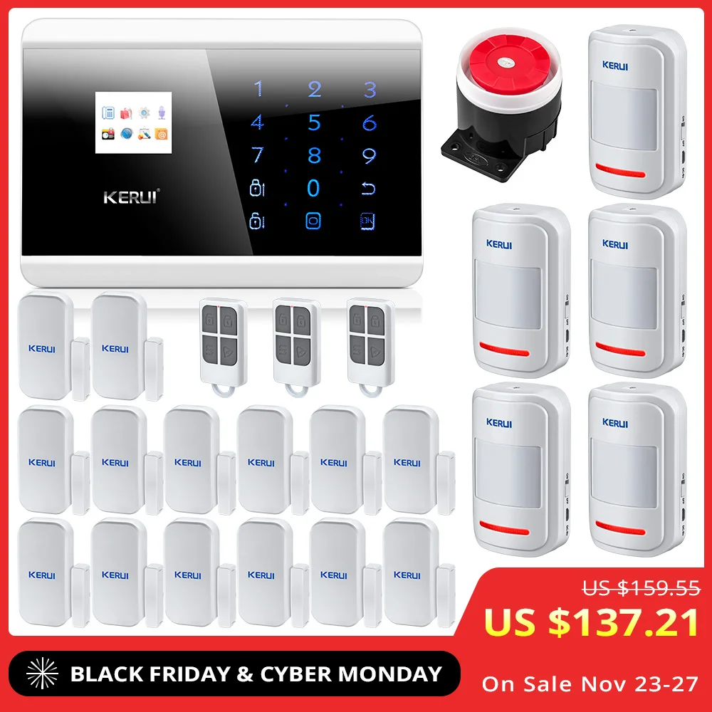 

Kerui 8218G IOS Android APP GSM PSTN Dual Net Security Home Alarm Systems Home Security Burglar Alarm System Secure System