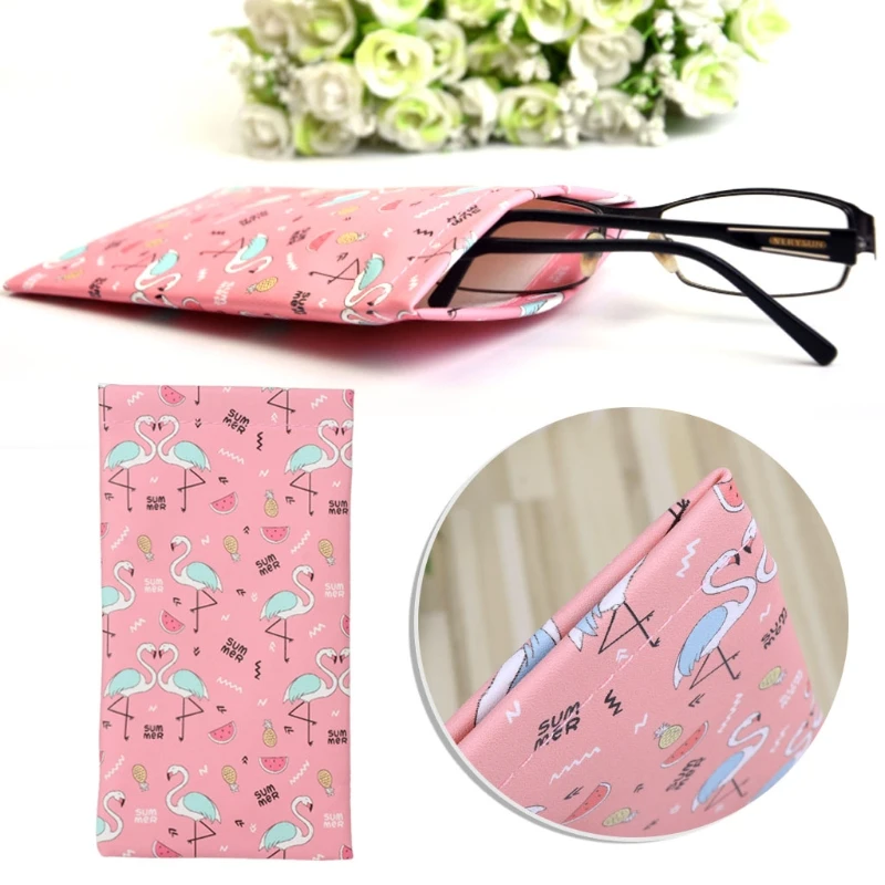 Soft Glasses Bag Faux Leather Flamingo Sunglasses Case Goggle Protector Portable Case Color