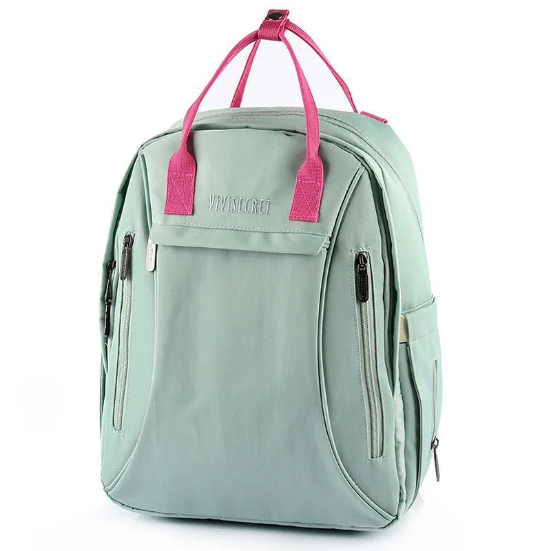 Solid Color Waterprrof Insulation Double Bottle Mummy Diaper Bag 2