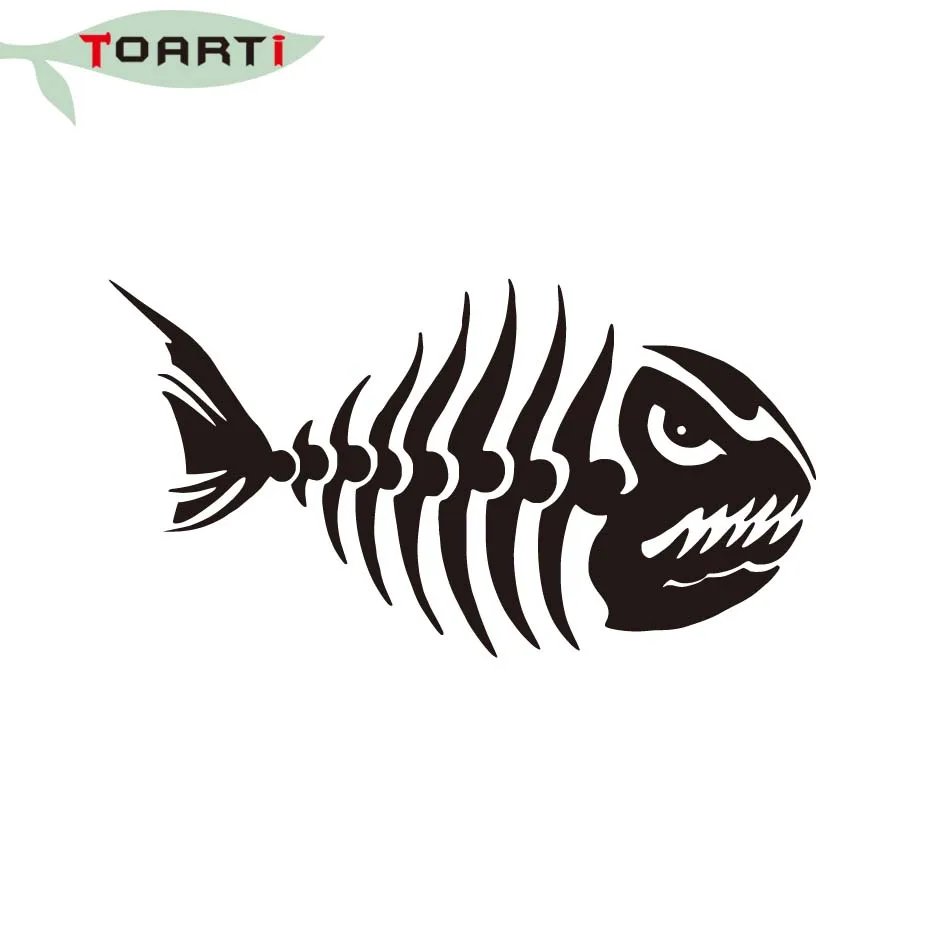 Lisca Di Pesce Di Arte Del Vinile Di Disegno Car Styling Sticker Arrabbiato Pesce Smontabili Decalcomanie Di Arte Per Auto Finestra Del Computer Portatile Accessori Per La Decorazione Auto Car Styling Car Styling Stickersfish