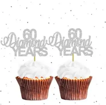 

custom any number glitter anniversary Themed Appetizer Picks birthday wedding cupcake toppers Anniversary doughnut toothpicks