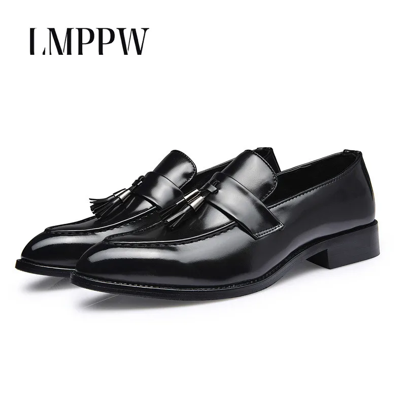 gris Haute Britannique Hommes Qualité Noir Style Souple 8 Appartements jaune Slip Et Sur De Pu Richelieus rouge Chaussures Robe Glands Confortable En Cuir 0OvN8wnym