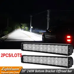 Пара 20 дюймов 240 Вт 12 В 24 В 24leds 10 Вт Offroad ATV тягач Прицепы внедорожник off road Лодка туман фонари светодиодные панели