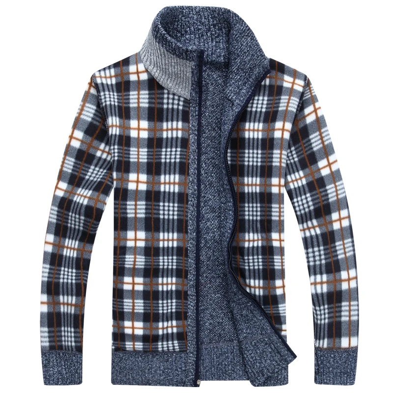 QIMAGE 2017 Men's Sweaters Autumn Winter Warm Cashmere Wool Zipper Pullover Sweaters Man Casual Knitwear Plus Size M-XXXL QIMAGE 2017 Men's Sweaters Autumn Winter Warm Cashmere Wool Zipper Pullover Sweaters Man Casual Knitwear Plus Size M-XXXL