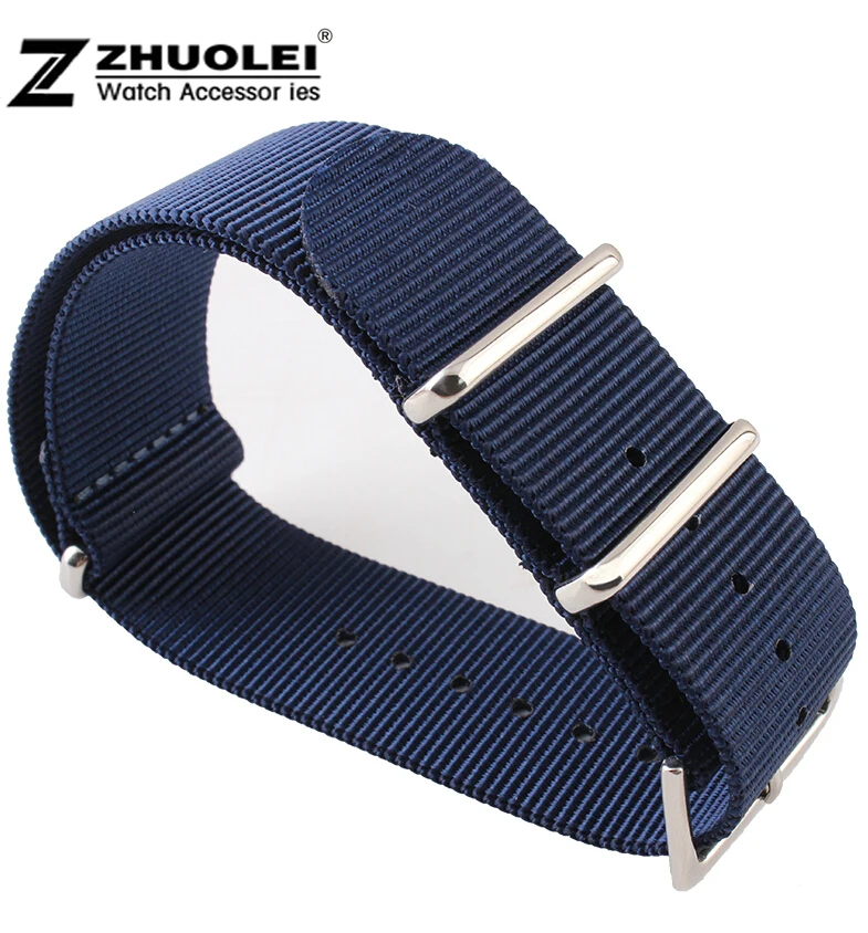 

18mm 20mm 22mm 24mm NEW men High Quality Dark Bule Nylon watchband Fabric Canvas Watch Bands Strap Free Shipping