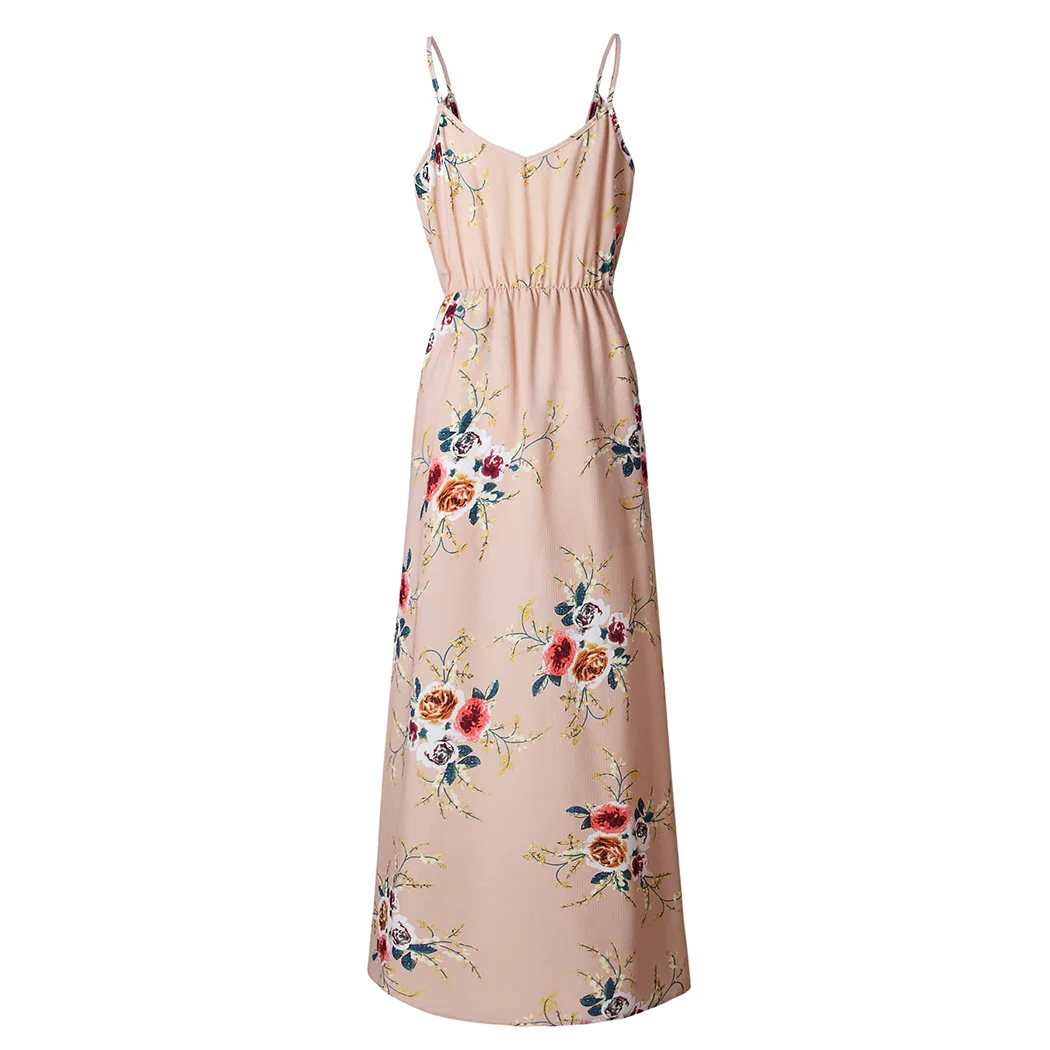 Женское летнее платье Макси Boho сексуальное длинное с v образным вырезом и