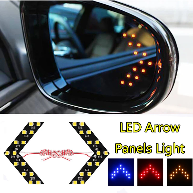 Car Styling 2pcs 14 Smd Led Arrow Panels Light Car Side Mirror Turn