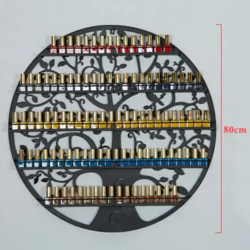 Дизайн ногтей круговой Лаки дисплей стойки Европейский шкафчик для косметики настенная полка настенный - Цвет: 17