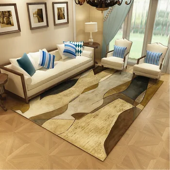 

Fashion Modern Artist Abstract Curve Lines Vintage Paint Print Floor Door Mat Parlor Living Room Home Decor Carpet Area Rug