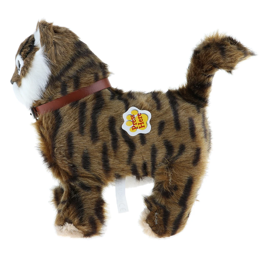 Electronic Plush Cat Toys Stuffed Toys Walking Cat Meow Toys Kids Children Animal Toy Birthday Gift Home Office Decoration