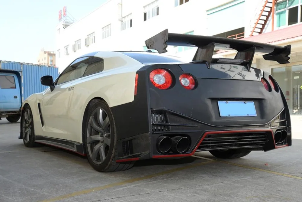 Для Nissan R35 GTR задний спойлер из углеродного волокна(включенные огни) GT заднее крыло для GTR R35 Coupe Body Kit Tuning