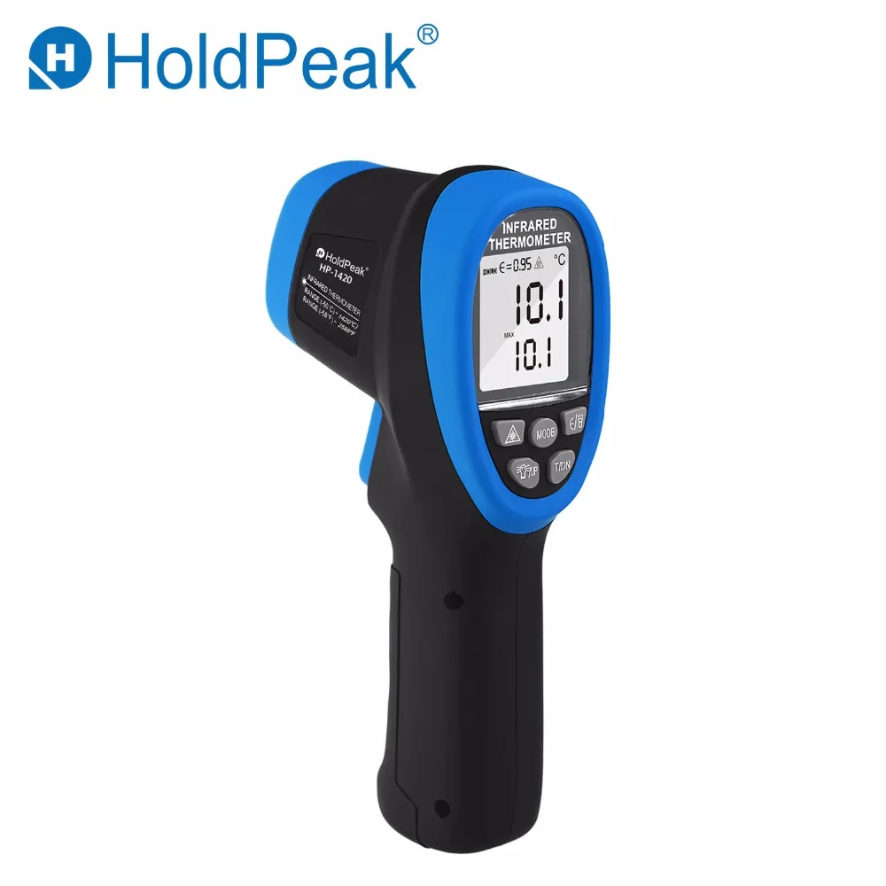 HoldPeak HP-1500 디지털 적외선 온도계, 온도 측정, 30:1 DS LCD 고온계 온도 건,-50  1500 도