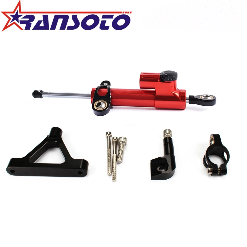 

RANSOTO Motorcycle Steering Damper Stabilizerlinear Linear Stabilizer Bracket kit For Kawasaki ZZR1400 ZX-14R ZX14R 2006-2015
