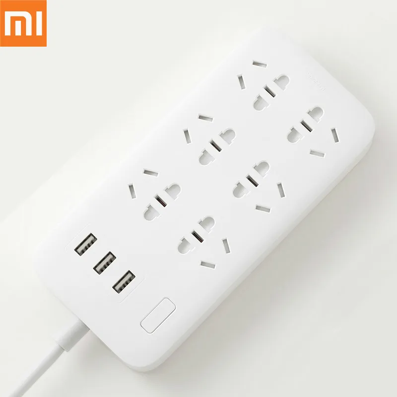 Продажа Xiao mi jia power Strip Базовая версия 6 розеток С 3 5 в 2.1A Быстрая зарядка usb порты белый mi Socket сплошной цвет