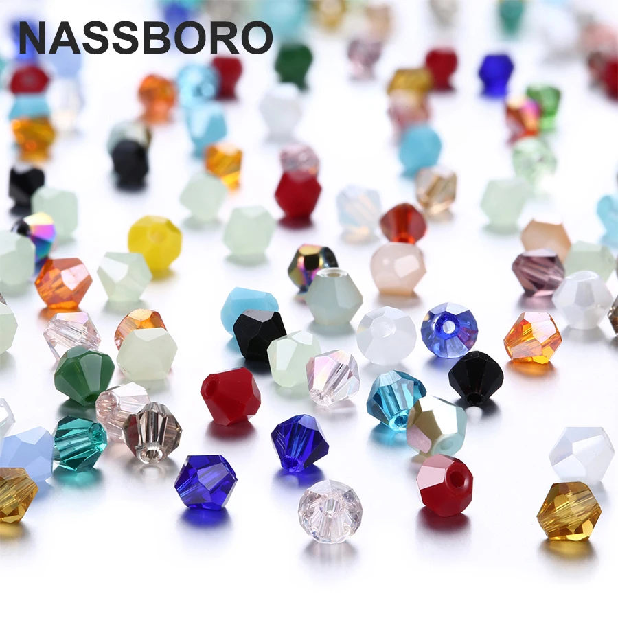 

4 6 mm Czech Glass Faceted Beads Bicone Crystal Quartz Beads Loose Spacer Charm Bead for DIY Jewelry Making Crafts Wholesale