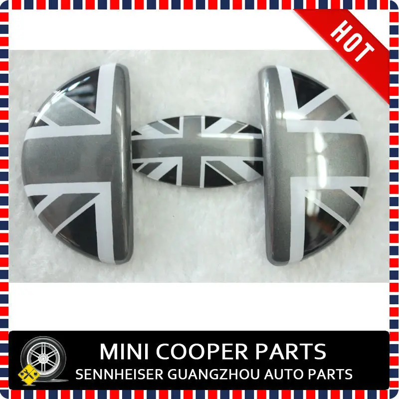 Mini Cooper Black Union Jack Style Door Knob Cover R56