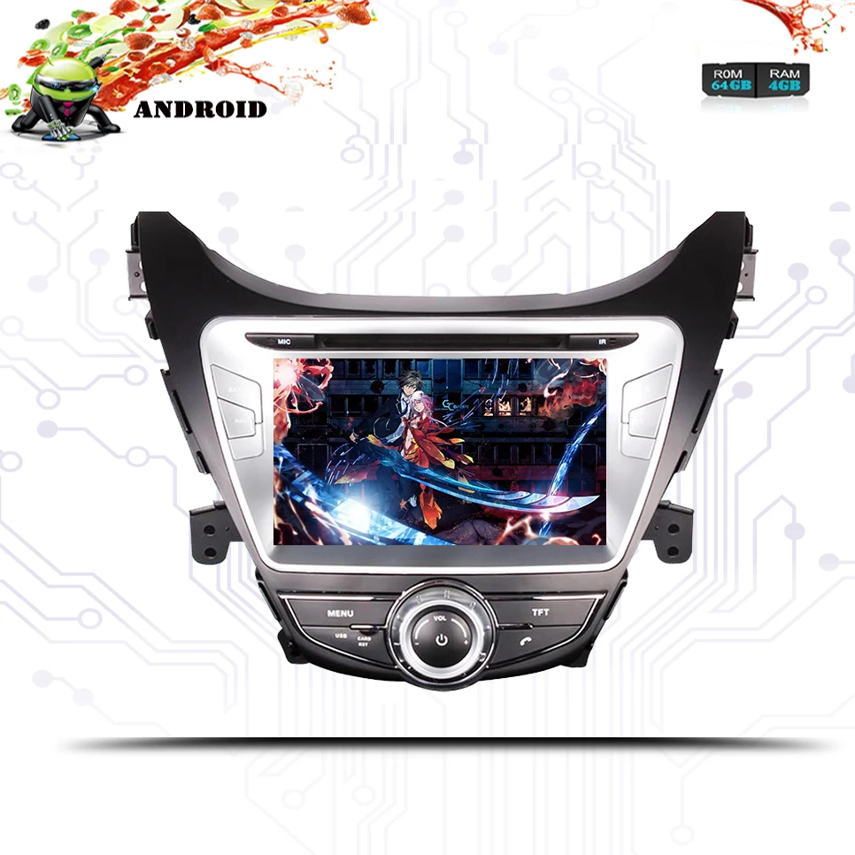 Sale 8 core Android 9.0 4G Ram 64G Rom Autoradio car video dvd gps map music tape recorder 4G LTE For Hyundai Elantra Avante MD 2011+ 1