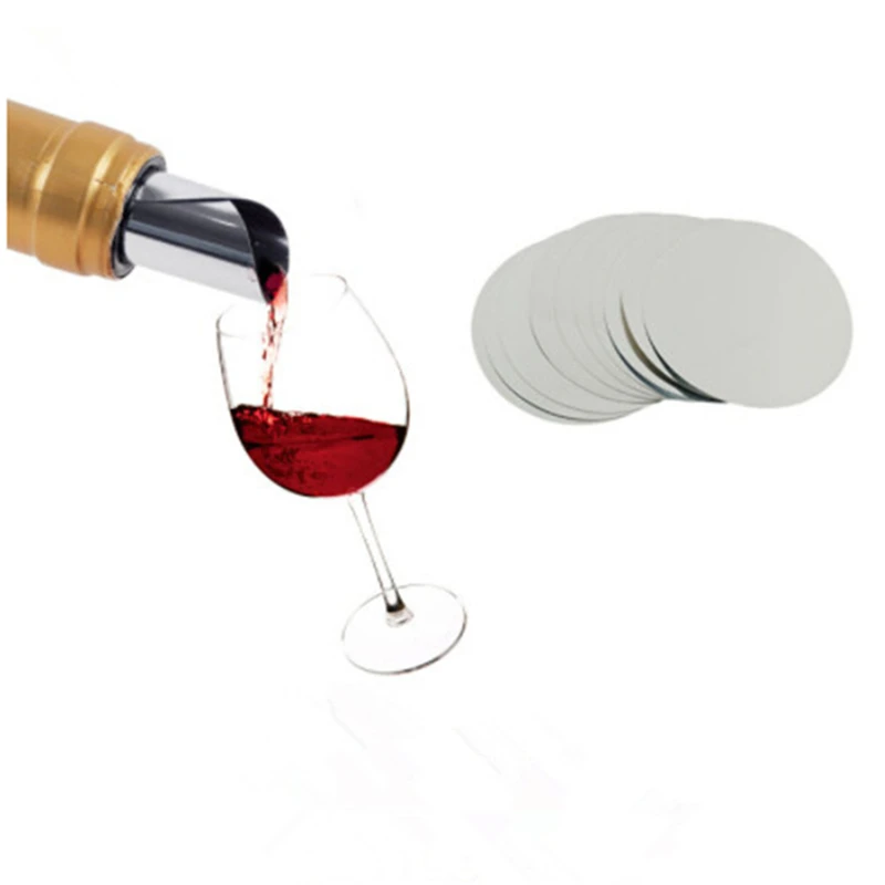 

10 PCS/Set Foldable Wine Pourer Aluminum Foil Silver Wine Pourer Drop Stop Pouring Disk Pour Spout Pack Home Bar Wine Tools