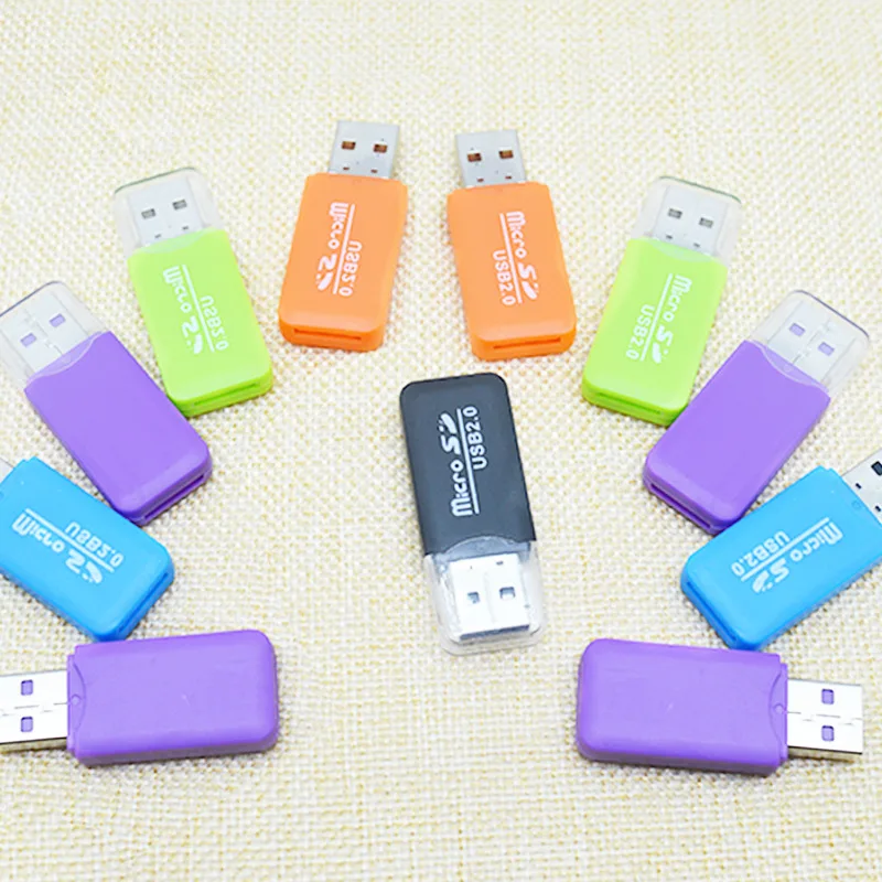 Высокое качество мини USB 2,0 кард-ридер для Micro SD карты TF карта адаптер Plug and Play красочный выбор для планшетных ПК